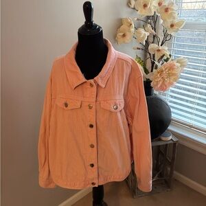 No Boundaries Light Pink Corduroy Jean Jacket